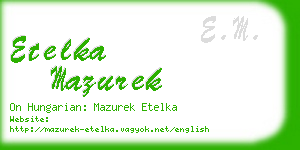 etelka mazurek business card